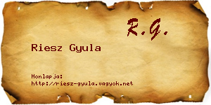 Riesz Gyula névjegykártya